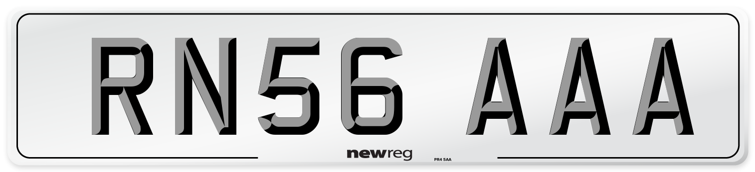 RN56 AAA Number Plate from New Reg